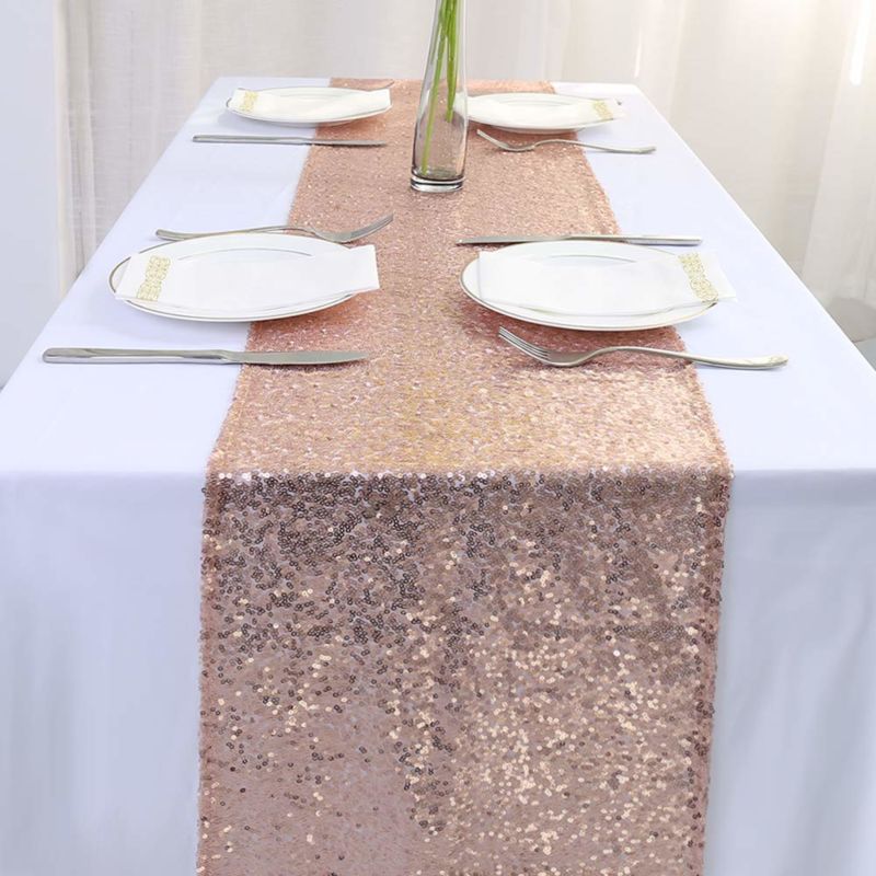 3Mm Glitter White Sequin Table Runner