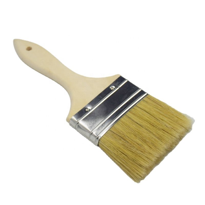 4 Inch 100Mm Smooth Wood Handle Bristle Raw Silk Mixed Tail Punching Paint Brush