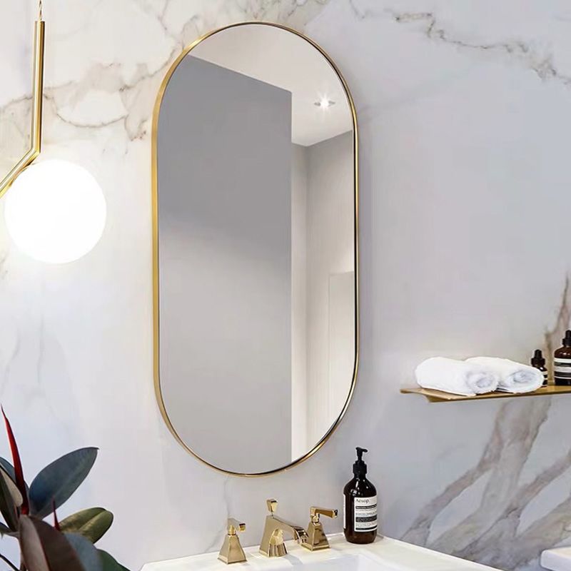 60X120Cm Modern Aluminium Profile Frame Gold Wall Miroor Vanity Oval Shape Bathroom Mirror