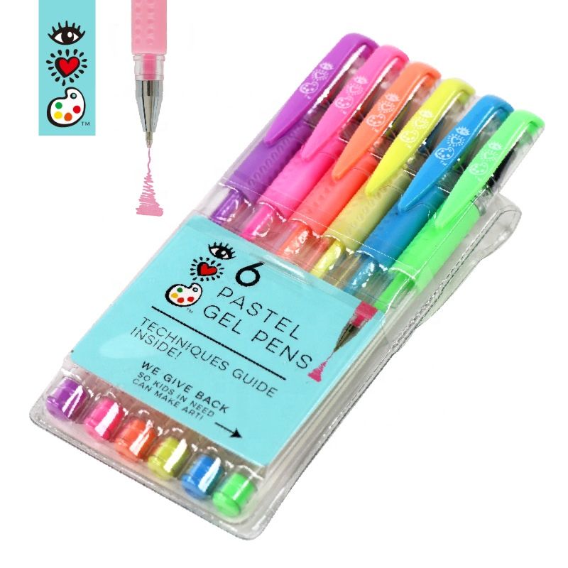 6 Premium Pastel Gel Pen for Kids Adults Office School Drawing