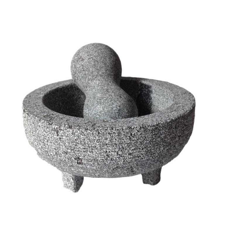 6Inch / 8Inch Molcajete Stone Mortar and Pestle Herb and Spice Tools Garlic Pepper Grinder Granite Mortar Mexico