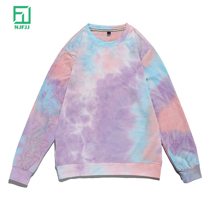 85% Cotton Crewneck Sweatshirt Vintage Hoodie Tie-Dye Sweatshirts for Men