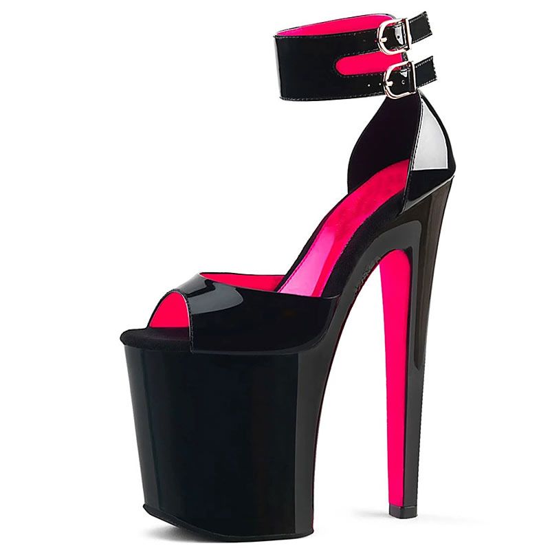 8 Inch Ladies Pole Dance Shoes Nightclub Strippers Shoes High Heel Luminous Sandals Women