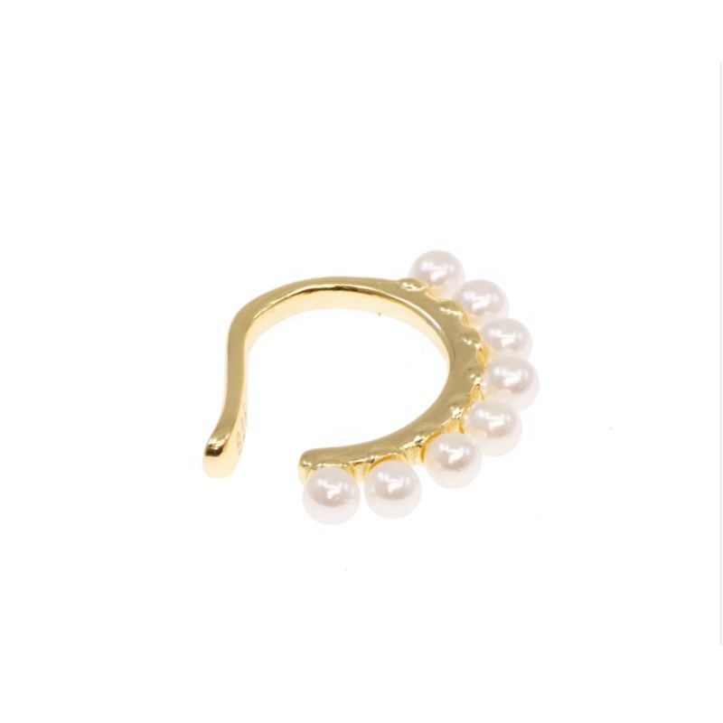 925 Sterling Silver Jewelry Freshwater Pearl Cuff Ear Earrings for Women Gift