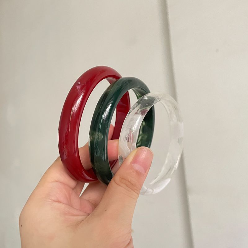 9 Colors 11Mm round Wide Chunky Bangles Colorful Acrylic Clear Resin Bangle Women Vintage Minimalist Jewelry