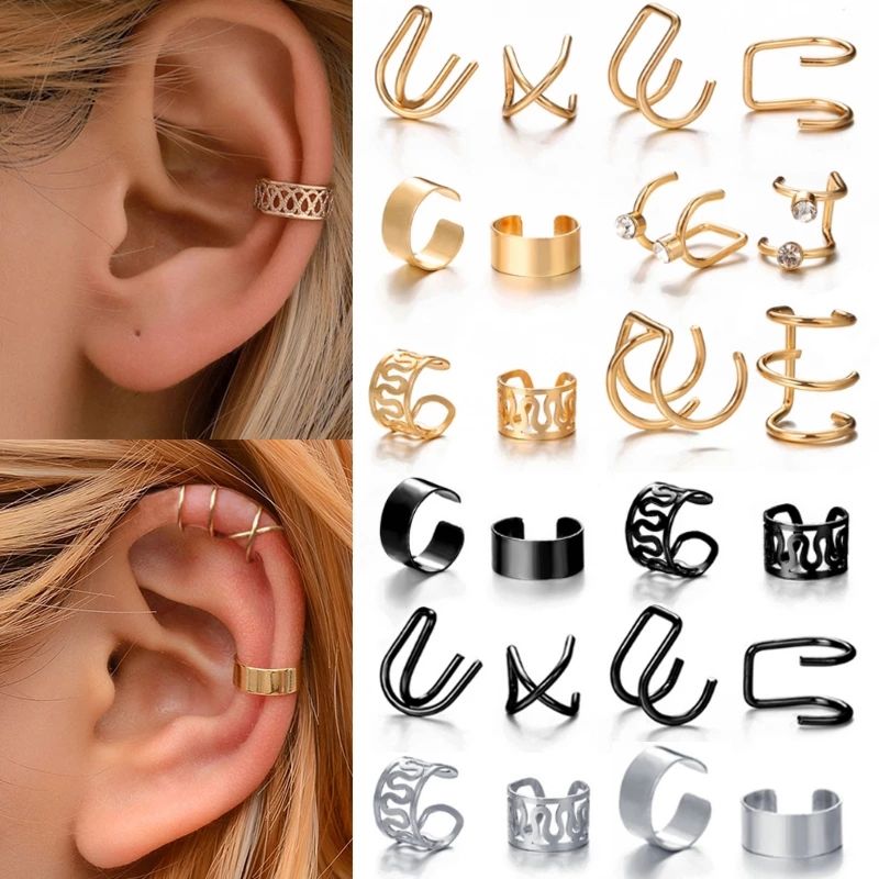 Aaa22 Rhinestone Women Earrings Ear Cuff Jewelry Gifts Wrap Earrings Butterfly Flowers Diamond Ear Clips