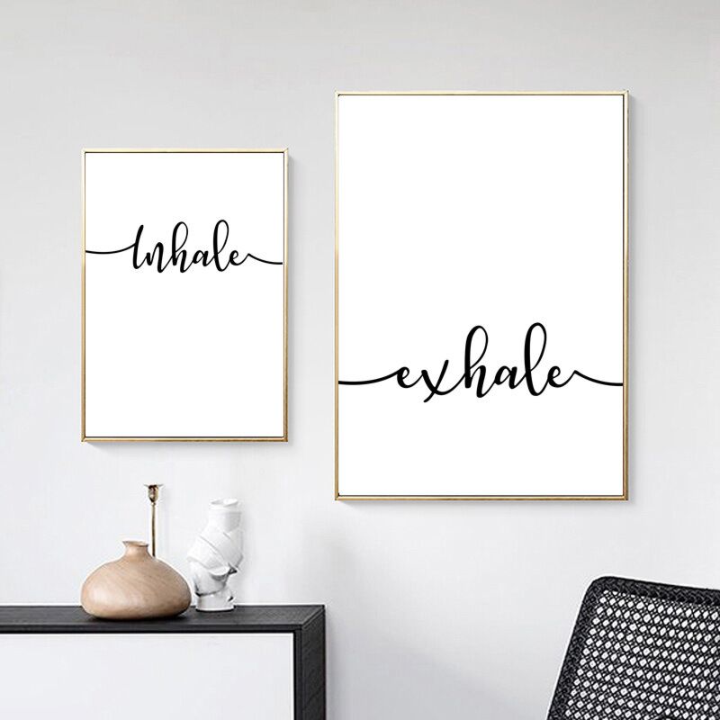 Abstract Modern Art Paintings Design Yoga Text Words Decorative Painting Living Room Sofa Background Wall Art