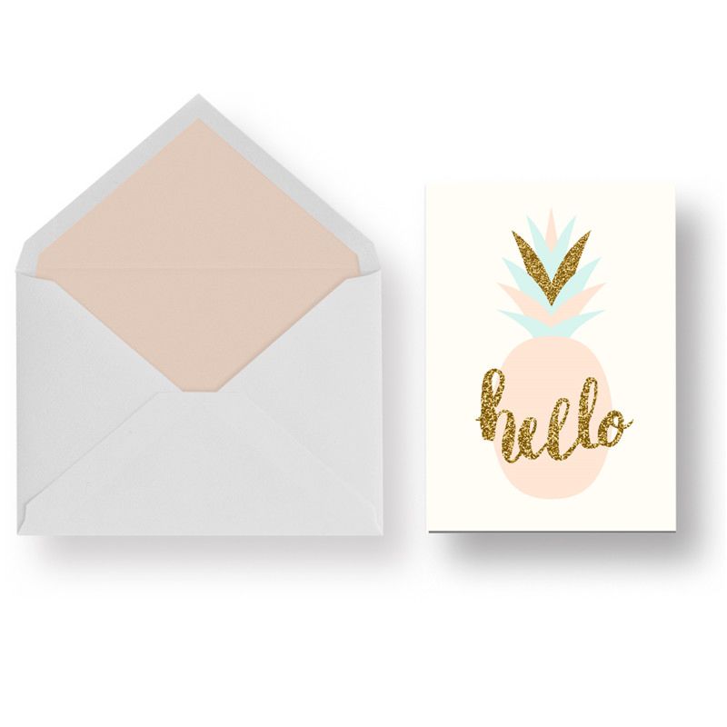 All Occasion Glitter Finishing Print Hello Fruit Paper Greeting Cards