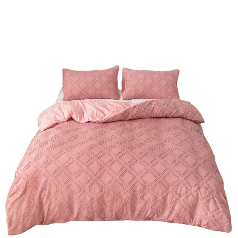 American Style Microfiber Blush Duvet Cover Quilt Cover Three Pieces Set Bedding Set