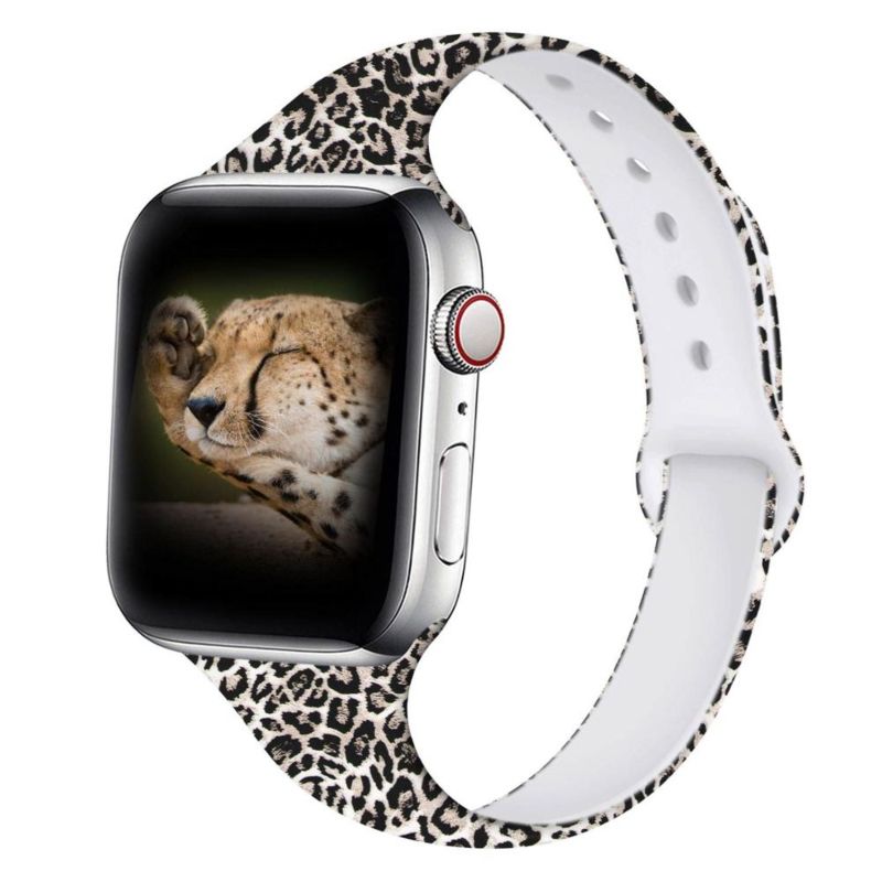 Apple Watch Band by Silicone Fadeless Printing Floral Leopard Watch Band