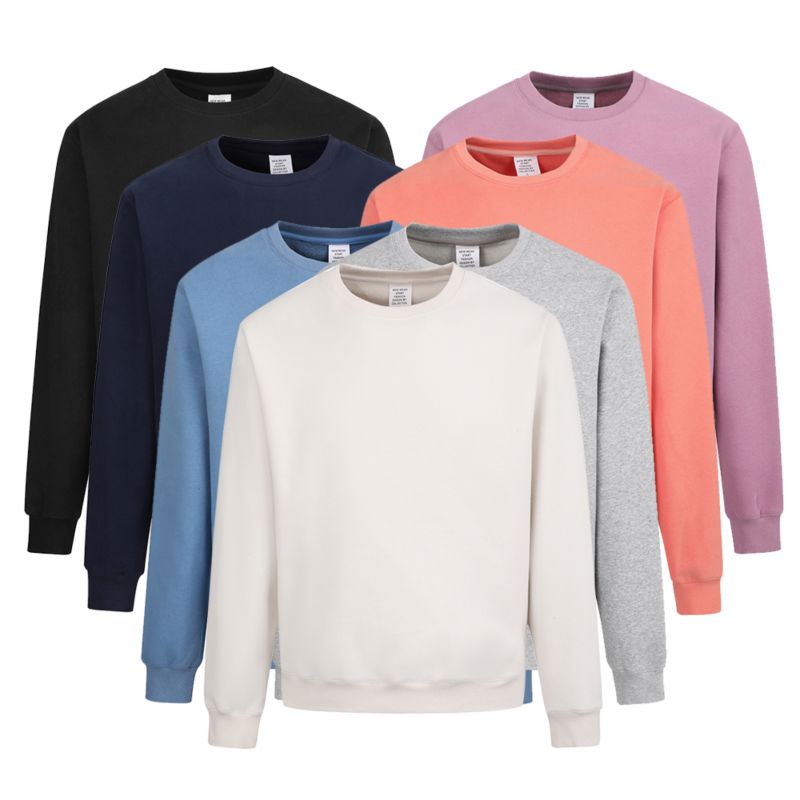 Arrivals Crewneck Clothe 350 Gsm Heavy Thick Fleece Unisex Embossed Logo Crewneck Sweatshirt