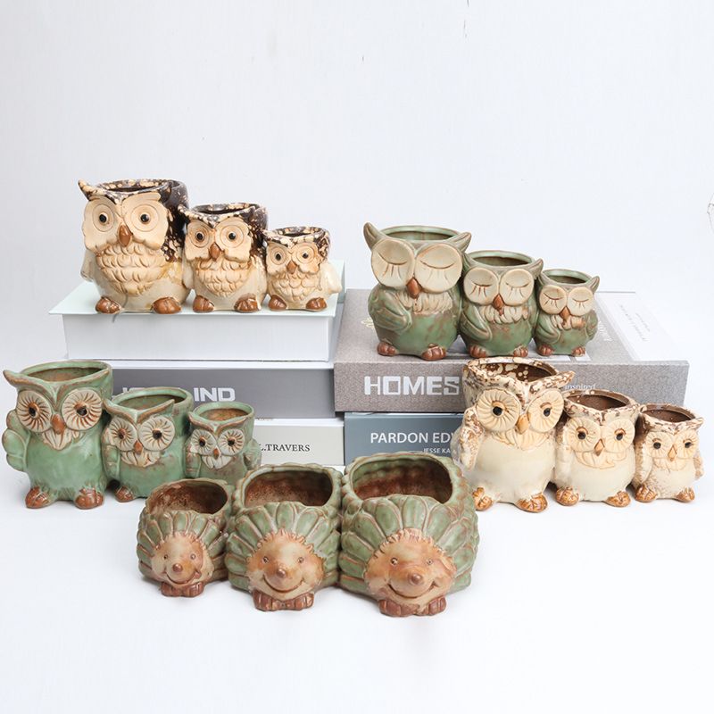 Arrivals Home Decoration Hedgehog Shape Small Animal Succulent Flowerpot