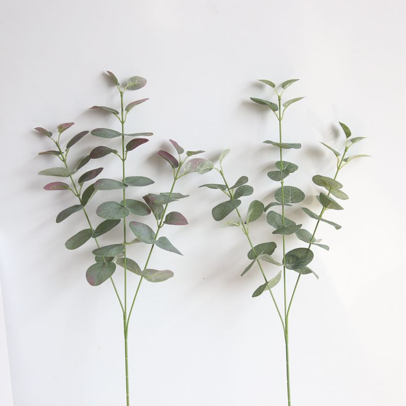 Artificial Greenery Eucalyptus Stems Straight Silver Dollar Eucalyptus Leaf Silk Bushes Plastic Plants Floral for Home Wedding