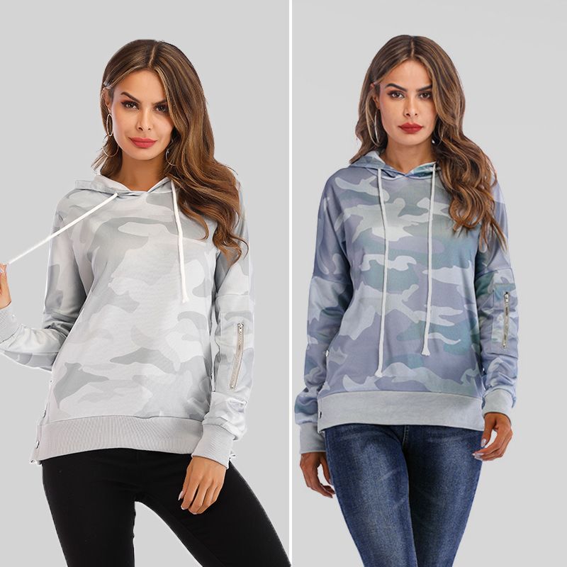 Autumn -Selling Ladies Pullover Hoodie Camouflage Long-Sleeved Sweater