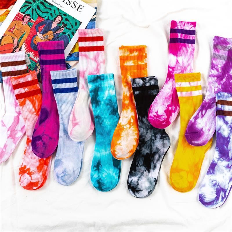 Autumn and Tube Socks Couple Cotton Tie Dye Socks