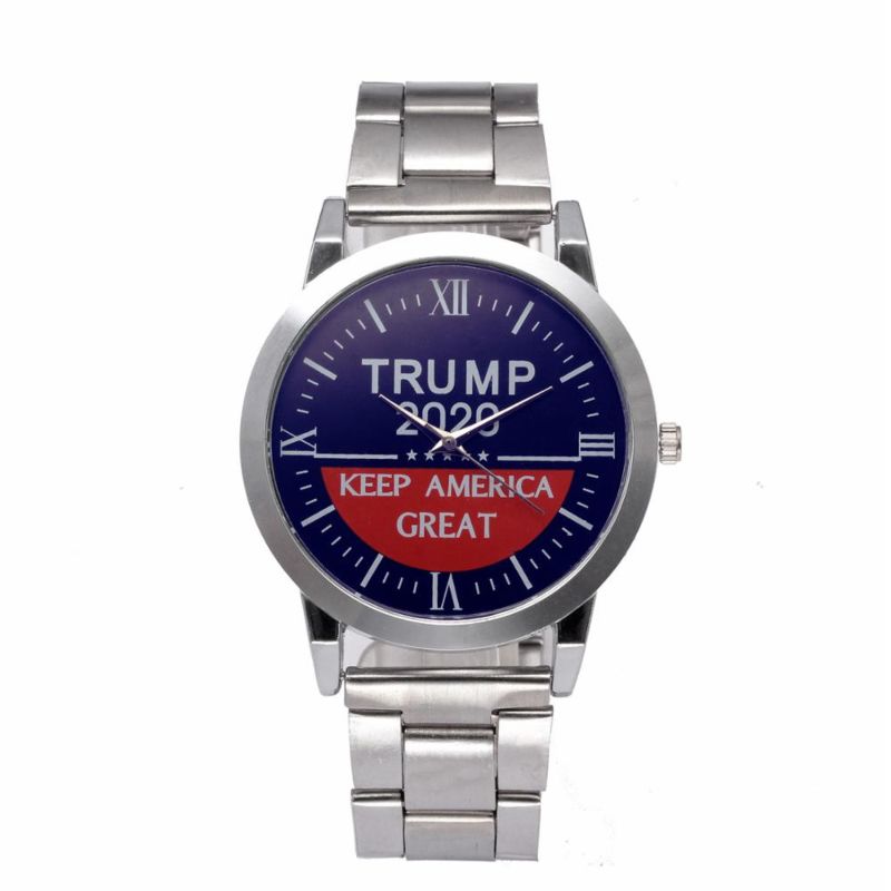 B1710 President Donald Trump Keep America Great Men Watch Business Stainless Steel Belt Quartz Wristwatch Trump Watch