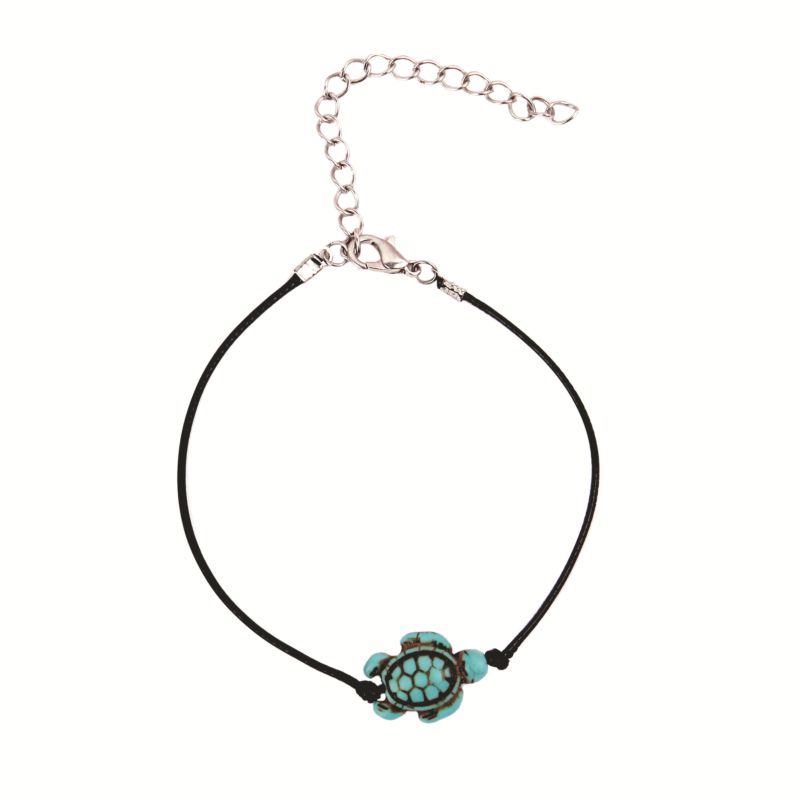 Ba-062 Turquoise Turtle Women Men Charm Bangle Ankle Bracelet