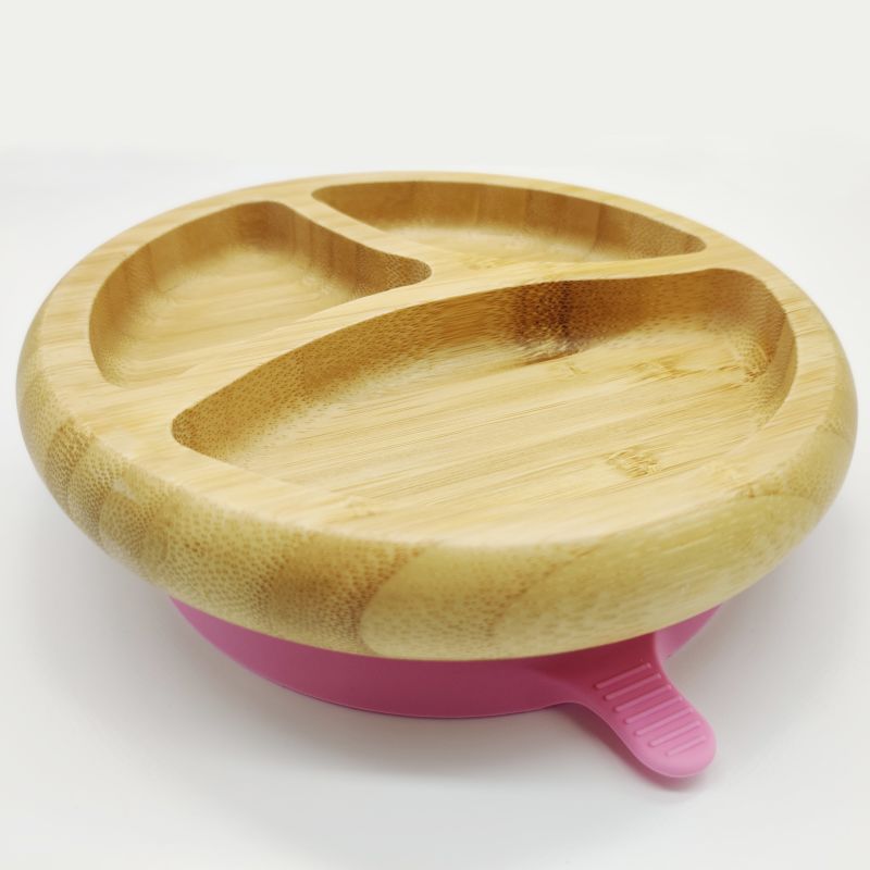 Bamboo Melamine Free Baby Eco-Friendly Biodegradable Bamboo Plates with Suction Cup Bowl