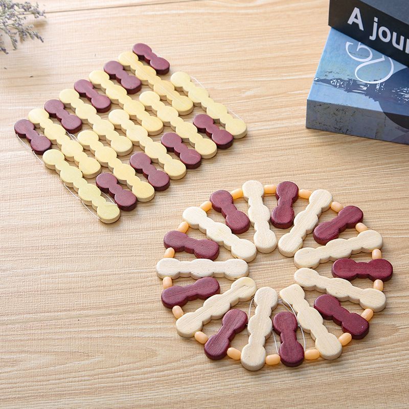 Bamboo Potholder Placemat Square round Bowl Mat
