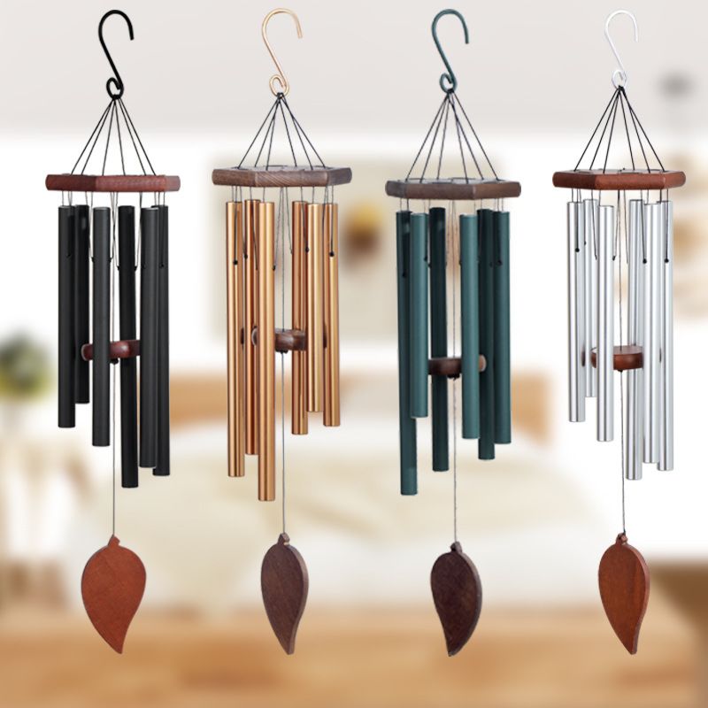 Bamboo Wind Chimes Aluminum Tube with Wooden Top and Outdoor Wind Chimes
