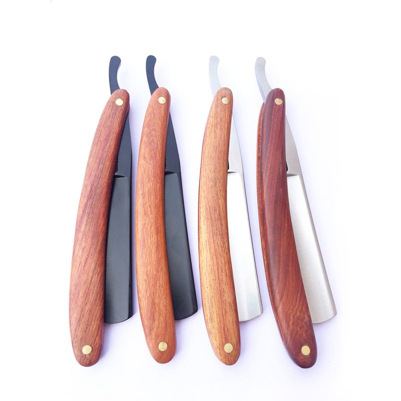 Barber Straight Razor Wooden Handle Sharpness Stainless Steel Shaving Razor Straight with Blade