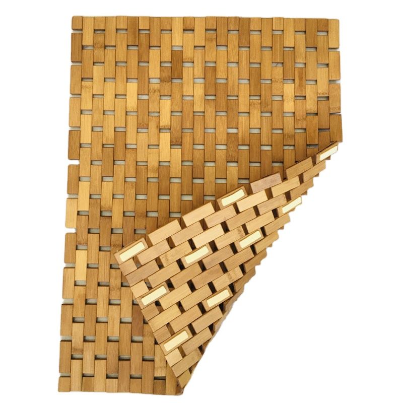 Bath Mat Teak Wood Bath Mat Feet Shower Floor Natural Bamboo Non Slip Large