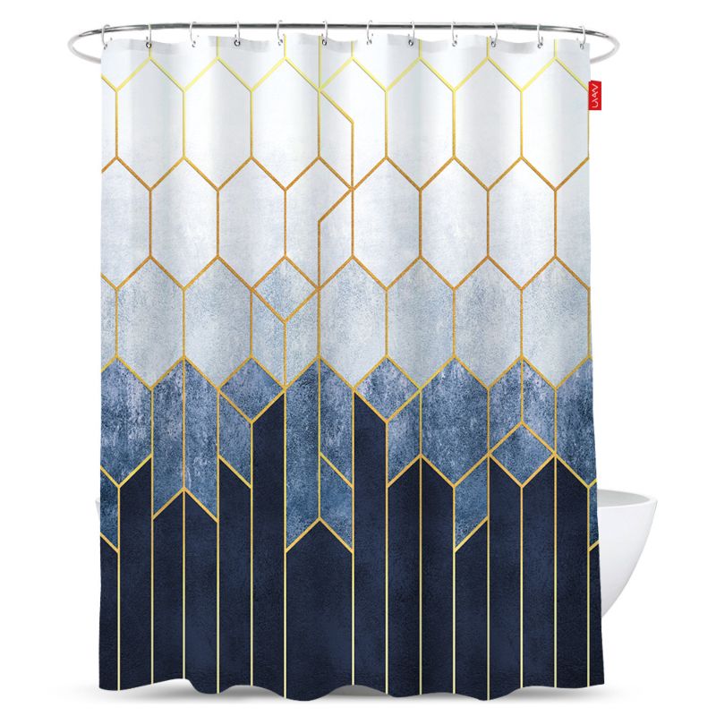 Bathroom Shower Curtain Liner Customized Style Stripes Modern Packaging Colorful Hotel Feature Eco Material Size