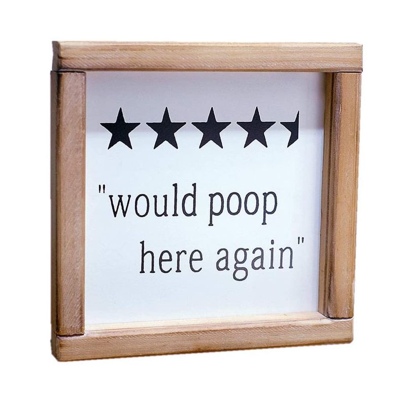 Bathroom Sign Home Decor Sign Wood Decorative Framed Wall Plaque Sign