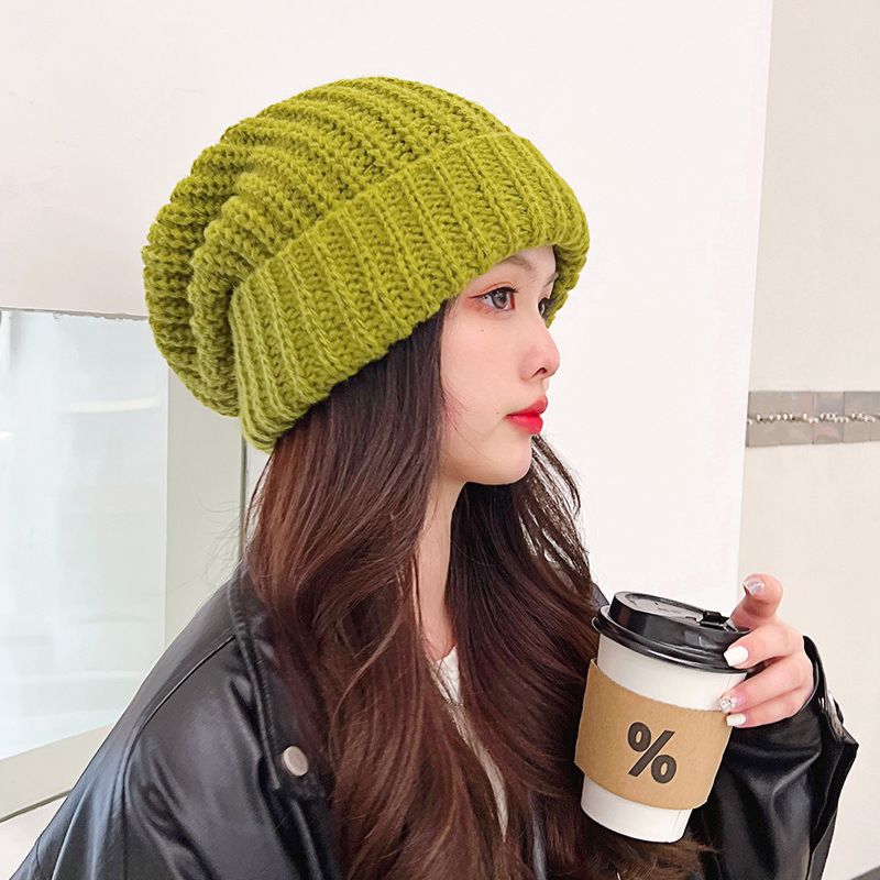 Beanie for Women Hat Knitted Acrylic Wool Hat Warm Cotton Bonnet Cap Female Hats for Girl