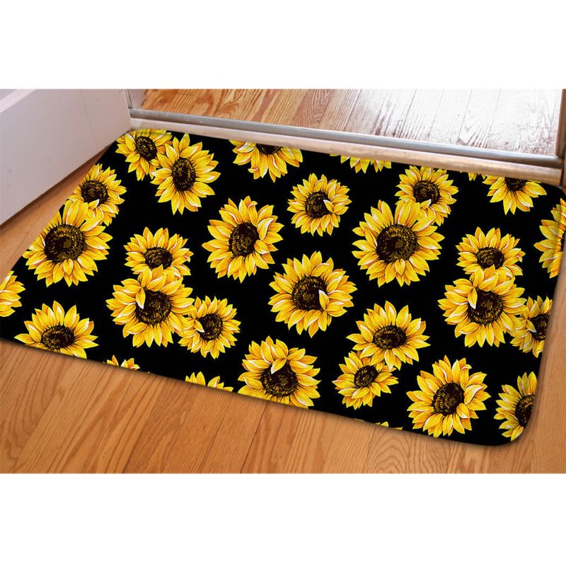 Beautiful Sunflower Doormat Comfortable Soft Flannel Surface Door Mat Rug Drop Shipping anti Slip Bathroom Mat