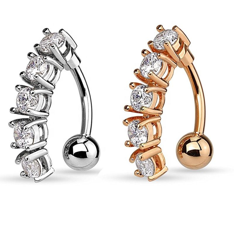 Belly Jewlery Inverted Zircon Belly Button Ring Reversed Belly Rings Body Piercing Jewelry