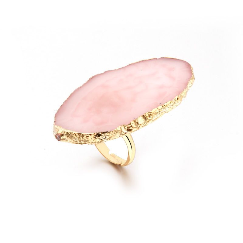 Big Simulation Natural Stone Ring Design for Women