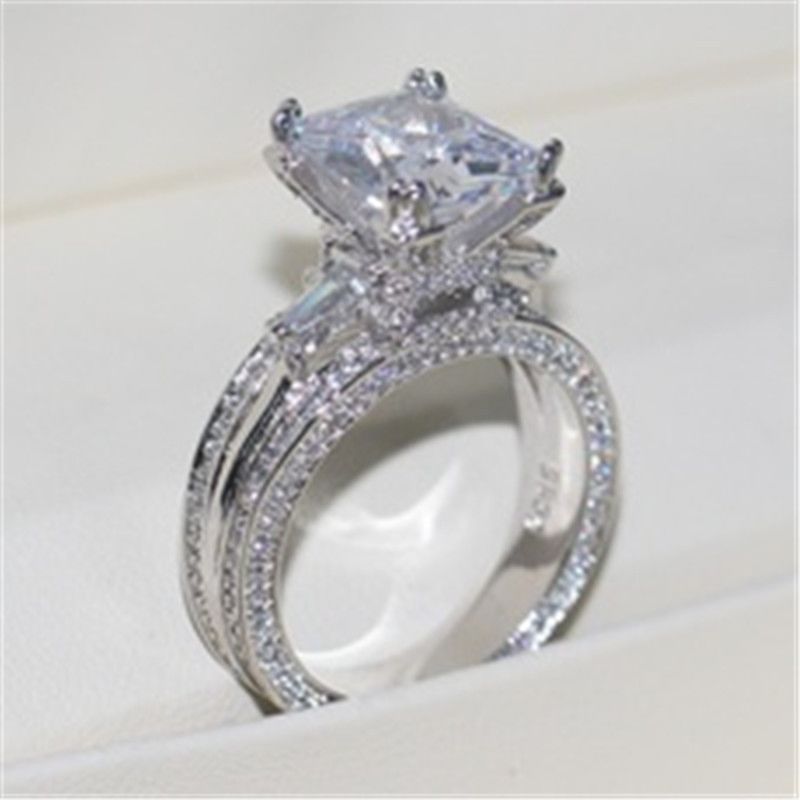 Black Friday Deals Women Cubic Zirconia Cz Diamond Elegant Eternity Engagement Wedding Band Ring