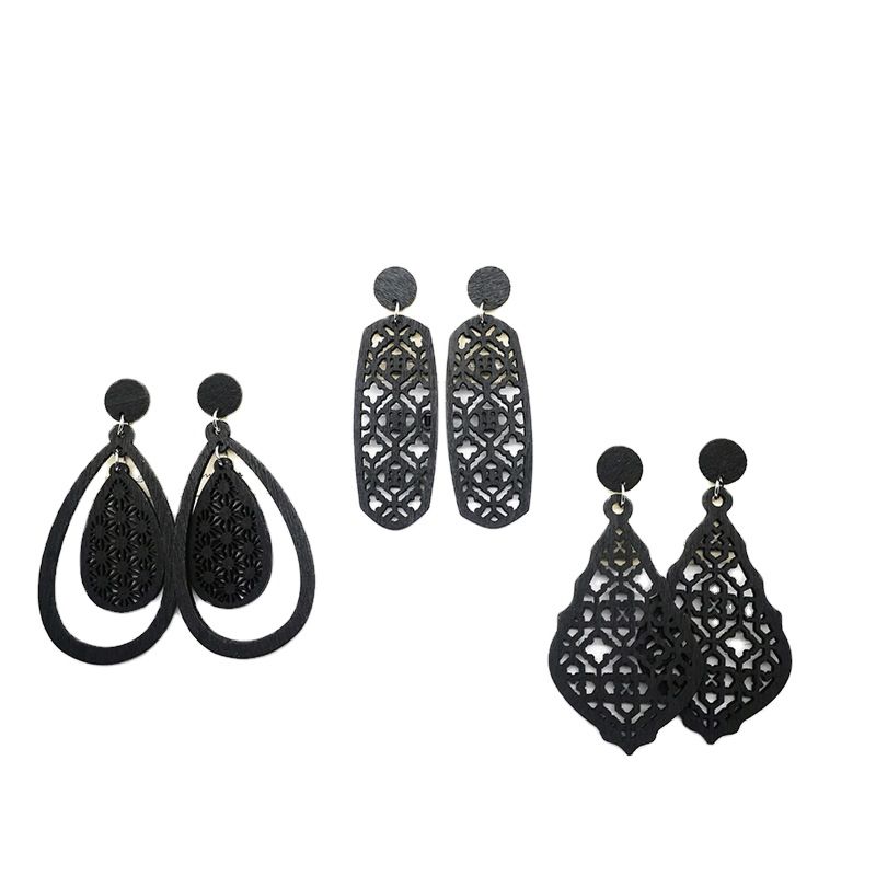 Wood Earrings Hanging