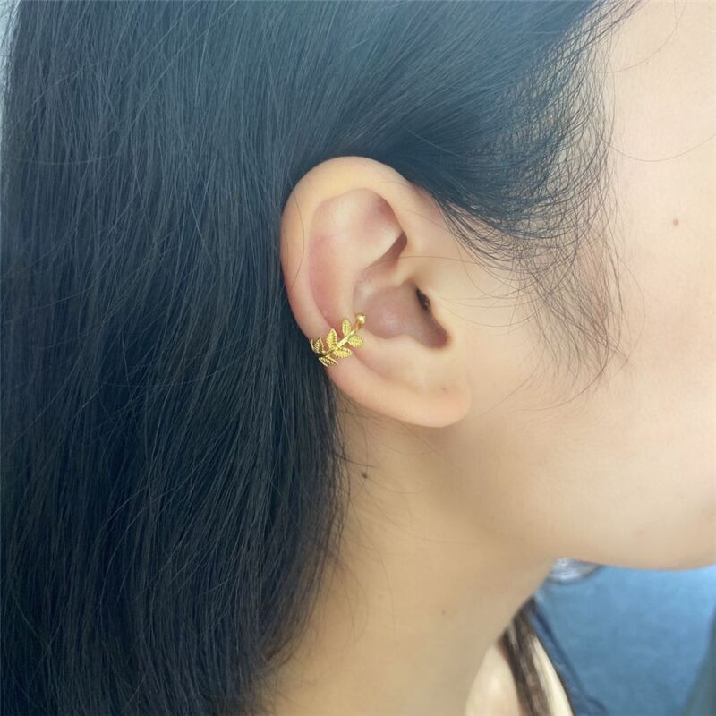 Bohemian Copper Ear Cuff Earring for Women Vintage Gold Color C Shape No Pierced Leaves Small Earring Party Jewelry Gift Earcuff
