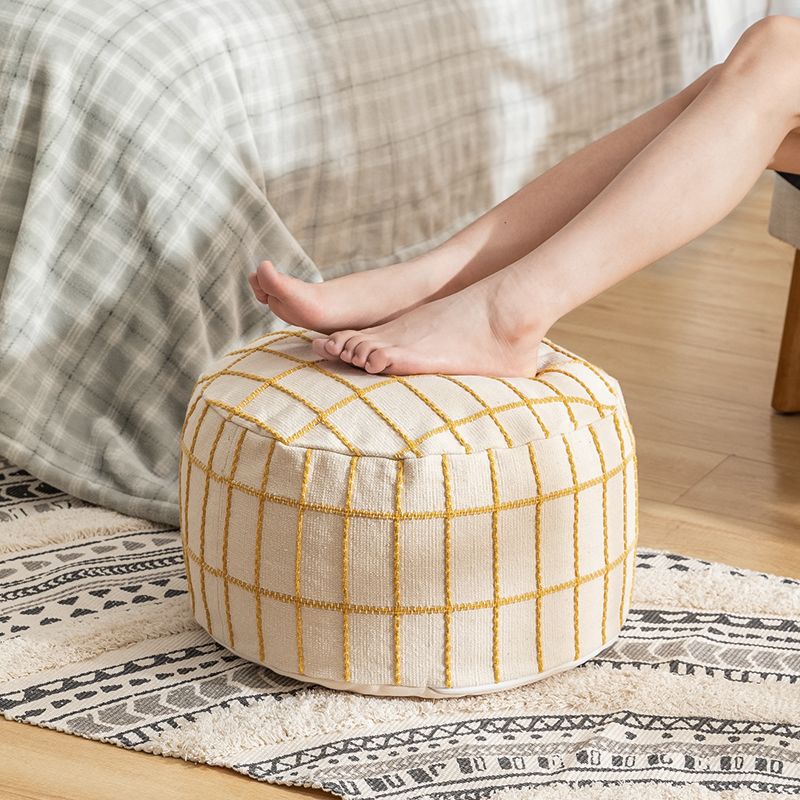 Boho Modern Moroccan round Pouf Foot Stool Patio Living Room Decor Jacquard Floor Pouf Ottoman