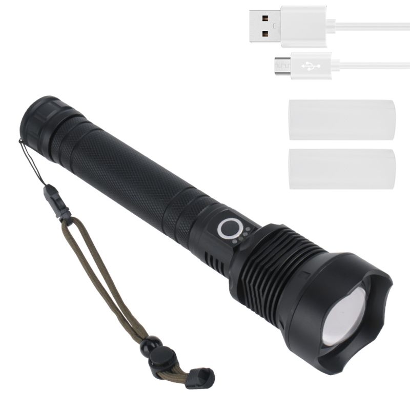 Boruit High Power 5000Lumens Xhp70 Bright Zoom Led Lampe De Poche Aluminum Long Range Light Rechargeable Tactical Flashlight