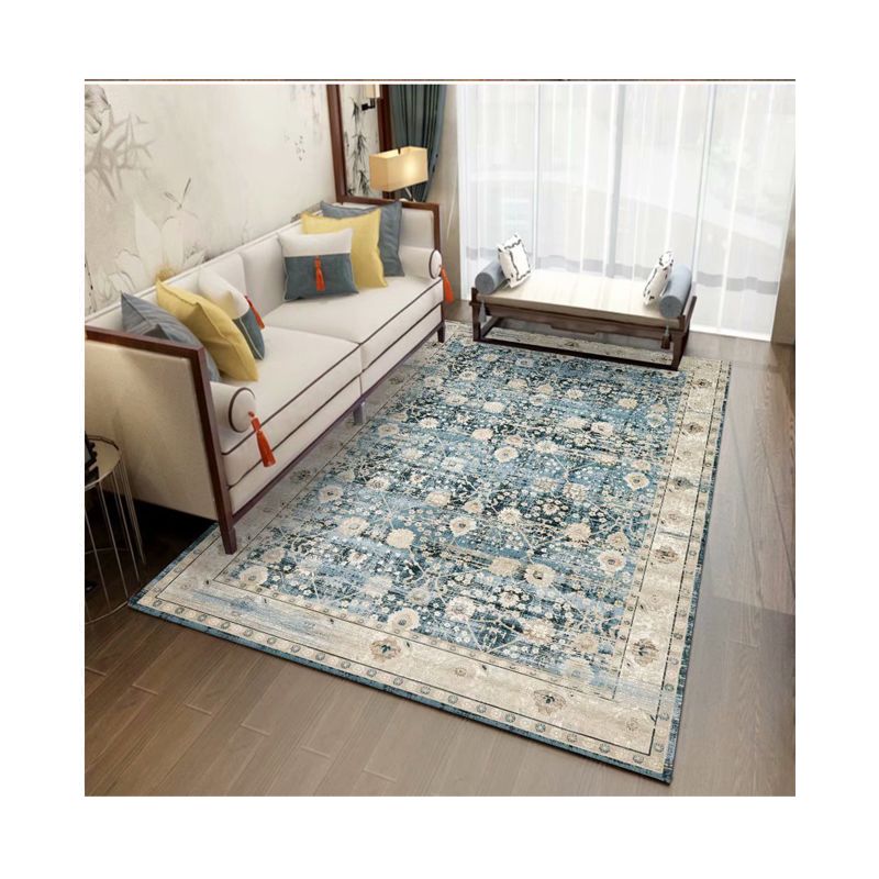 Botanical America Transitional Indoor and Outdoor Dark Colors Area Rug