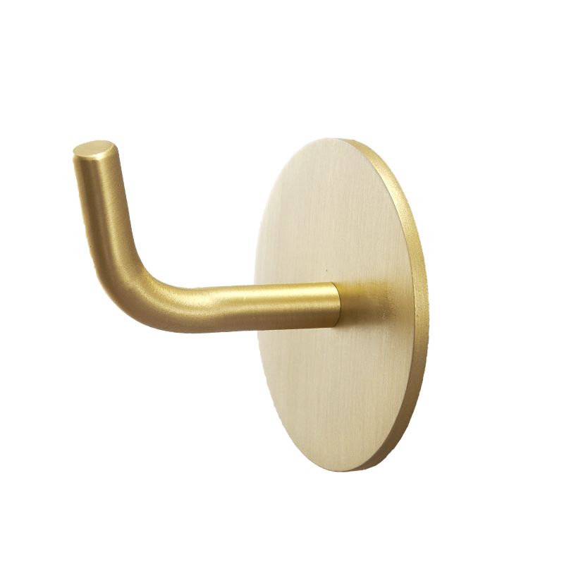 Brass Hanging Bedroom Creative Door Coat Hat Hook Bathroom Brushed Golden Free Punch Paste Hooks