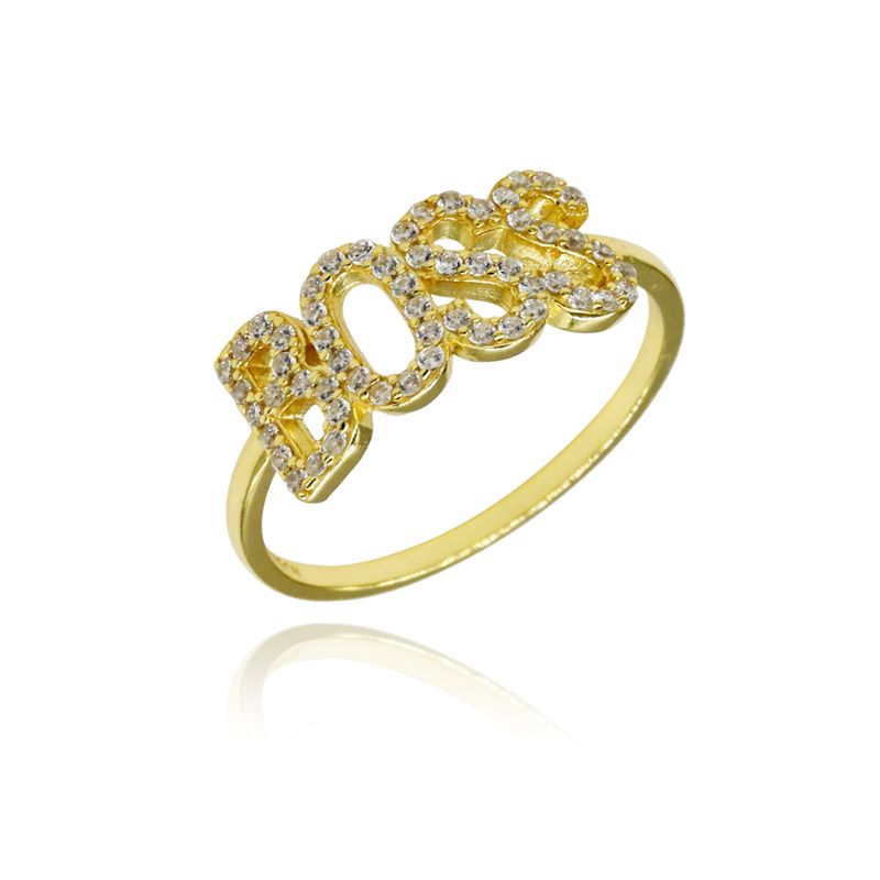 Brass Simple Men Gold Rose Popular Boss Lettering Ring