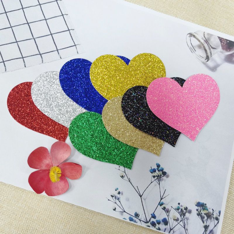 Brassiere Women Disposable Breast Sticker Covers Nipples Adhesive Girl Boob Pasties Red Glitter Heart Shape Bling Nipple Pasties