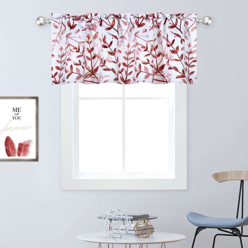 Brown Tree Branch Leaves Valance - 100% Polyester 52X18 Inch Valance 1 Piece/Pack