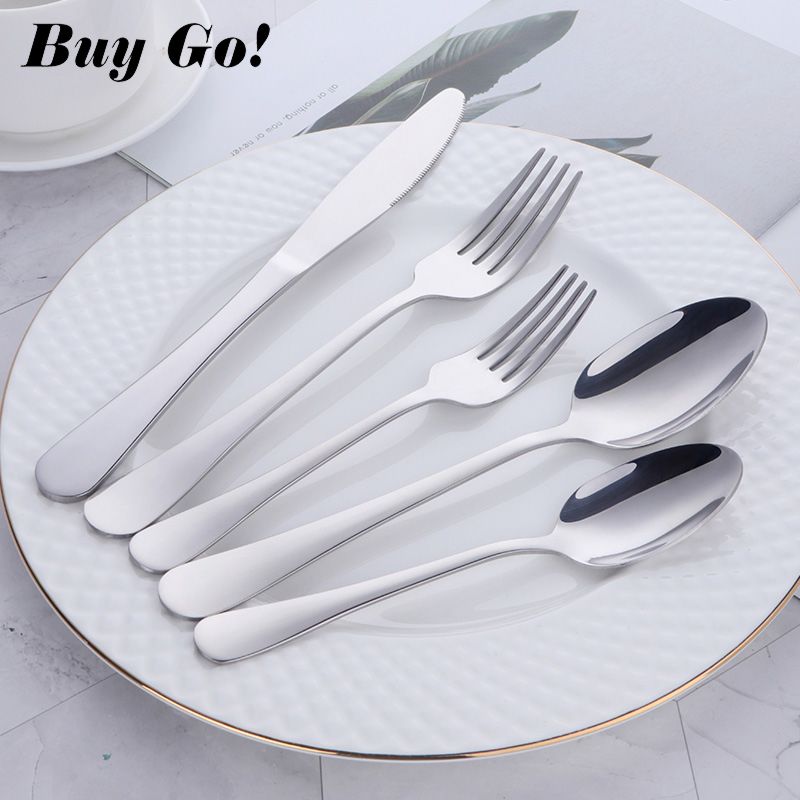 Buygo 4 Pcs 1010 Cutlery Gift Set Fork Knife Spoon Restaurant Party Tableware Eating Utensils Black Flatware Silverware Set