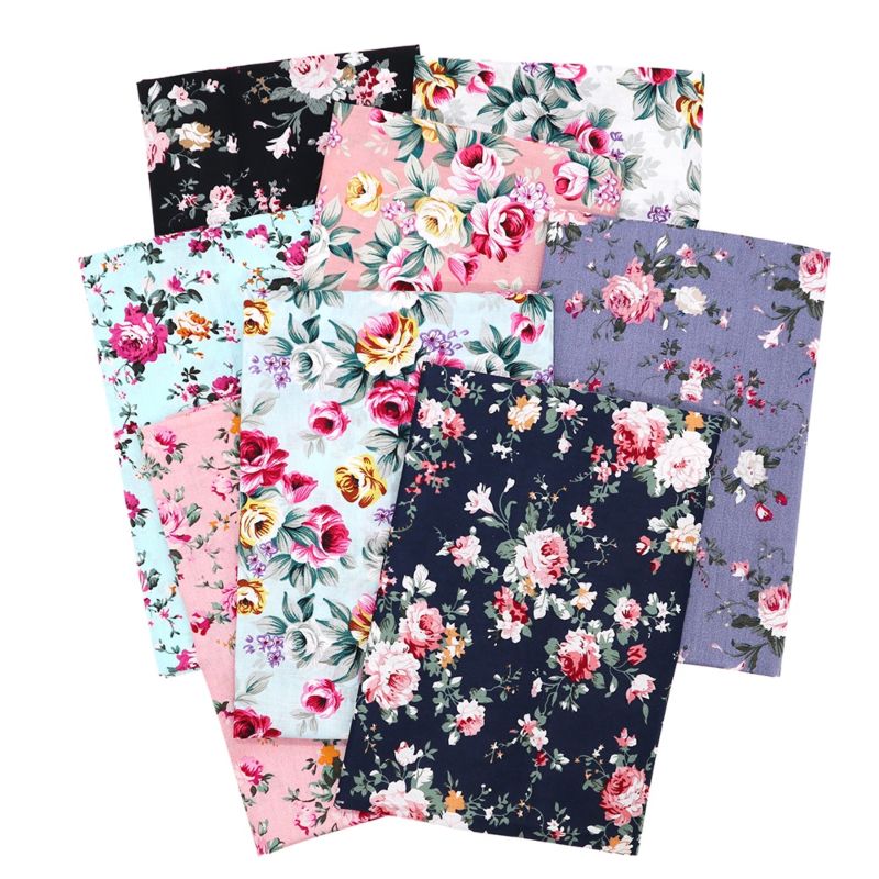 By the Meter Rose Flower Floral Printed Quilting Woven Poplin 100% Cotton Prints Fabric for Face Mask Dress Bags