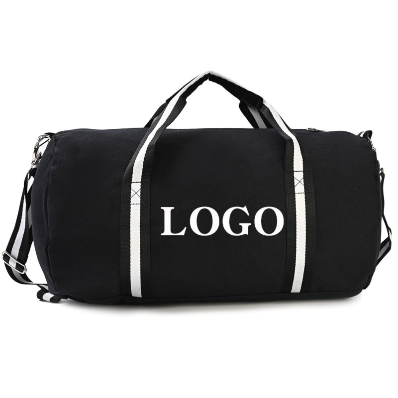 Canvas Bags with Printed Logo Multi Functional Canvas Mens Cowhide Gym Natural Luxury Men Gym Duffle Bag