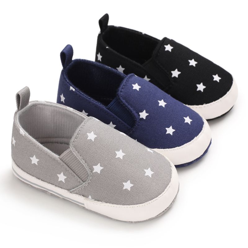 Canvas Stars Print First Walker Slip on Loafers Baby Casual Shoes