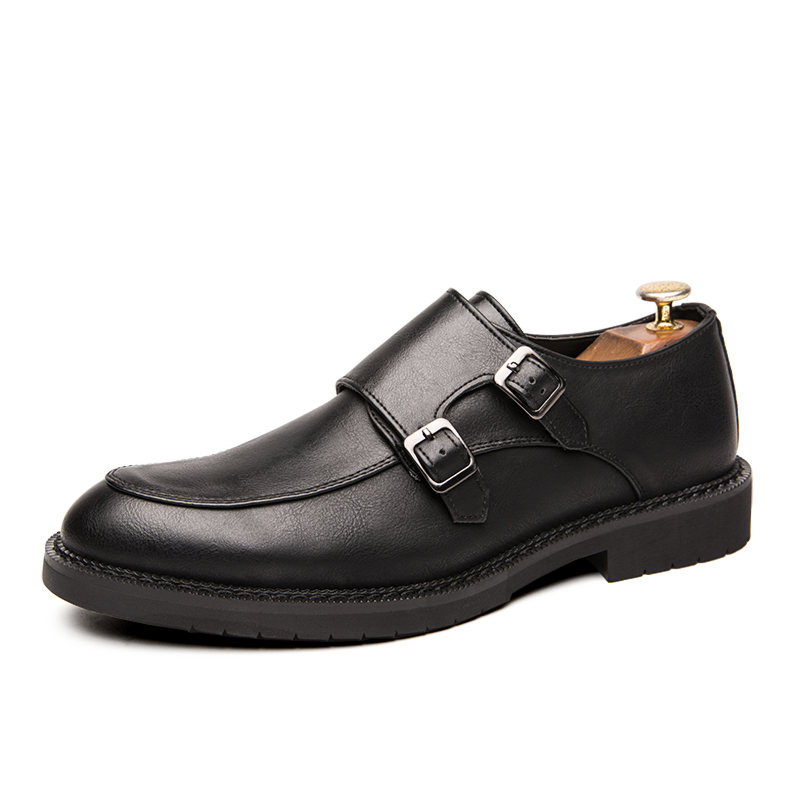 Carlo Carmelo Dress Leather Double Monk Strap Clara-Shoes Mens Nk Footwear from Black