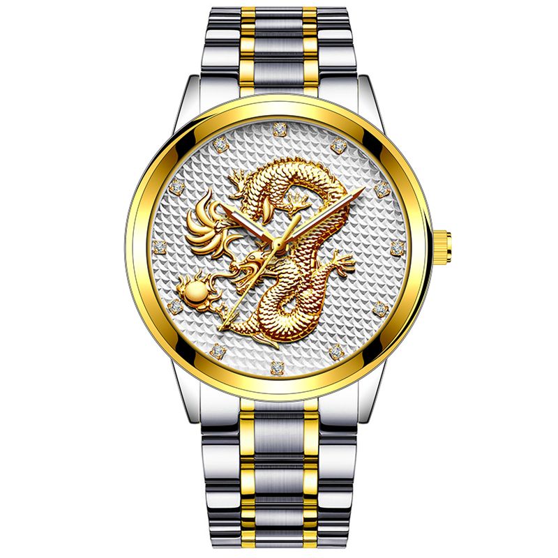 Casual Watch Men Waterproof Quartz Wrist Watches Luxury Calendar Dragon Men Business Watch Clock