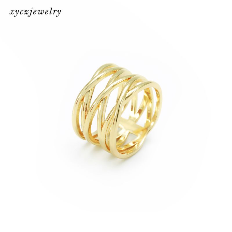 Casual Wear Rings Lady Accessories Chunky Rings Gold Ring
