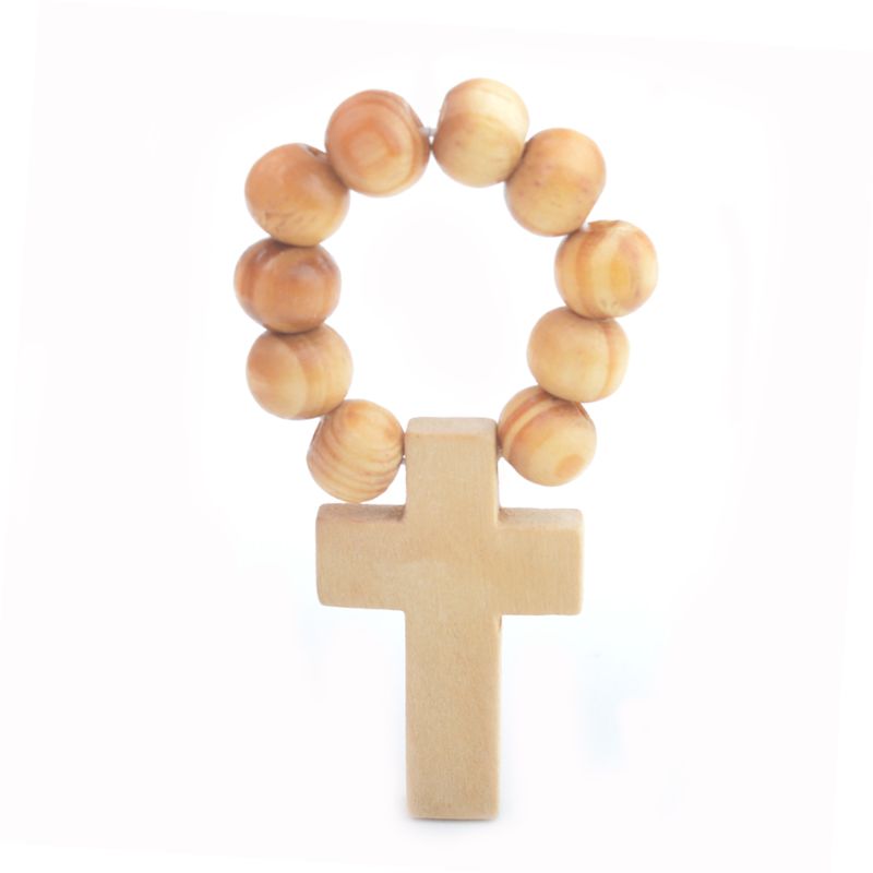Catholic Devotional Gift Finger Rosary Wood Prayer Finger Rosary Ring